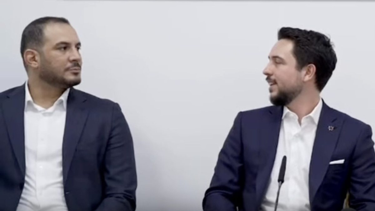 Lawyer Abdullah Jaradat with HRH Crown Prince Al Hussein bin Abdullah II at the National Service Programme announcement